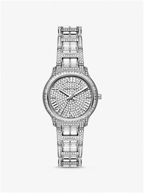 michael kors nini pave silver tone watch|Mini Sage Pavé Silver.